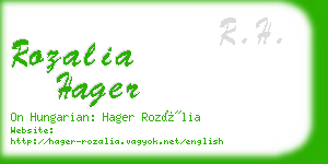 rozalia hager business card
